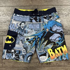 Vintage Y2K 2008 DC Comics Batman Board Shorts Surf Swim Trunks - Kids XS 4/5